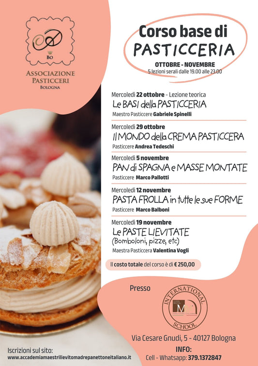 Corso Base di Pasticceria - Ciclo di 5 lezioni (Ottobre - Novembre)